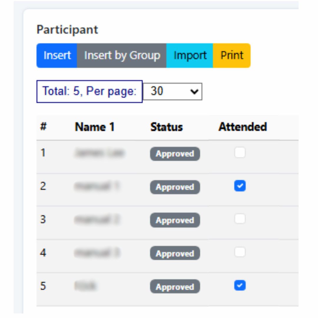 Attendance dashboard screenshot