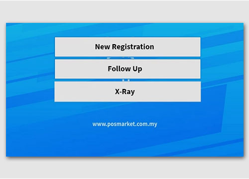 Custom service buttons configured on the queue ticket kiosk screen